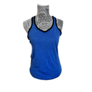 Champion Women's Racerback Tank Top Blue with Black Trim Small